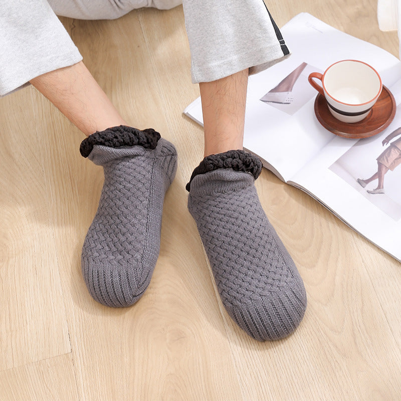 Winter Woolen Socks Women Thicken Warm Home Bedroom Socks Slippers Men Non-slip Foot Warmer Snow Socks Calcetines Mujer 