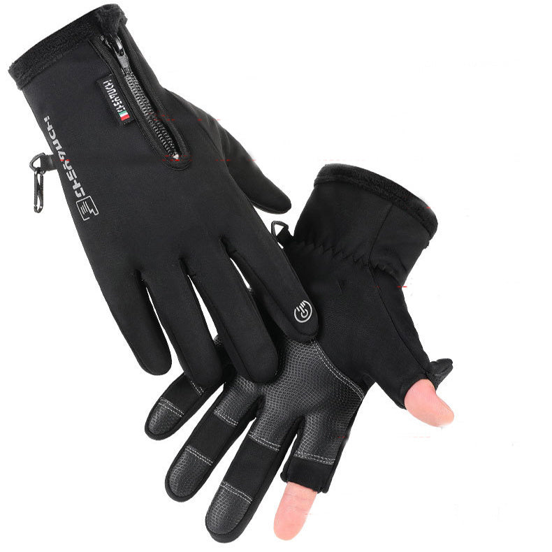 Opened-Finger Gloves Touchscreen Unisex Waterproof Windproof Warm Winter Gloves For Cycling Fishing Skiing