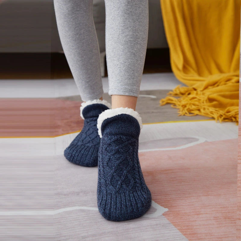 Winter Woolen Socks Women Thicken Warm Home Bedroom Socks Slippers Men Non-slip Foot Warmer Snow Socks Calcetines Mujer 