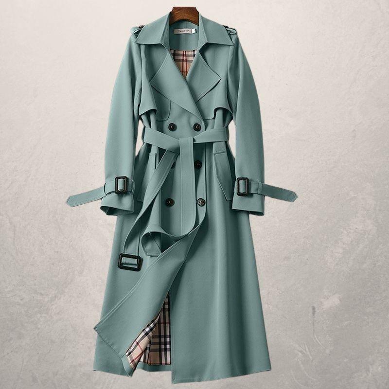 Women's Mid-length Trench Coat Autumn Long Windbreaker 