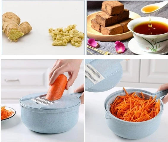 8 In 1 Mandoline Slicer Vegetable Slicer Potato Peeler Carrot Onion Grater With Strainer Vegetable Cutter Kitchen Accessories 