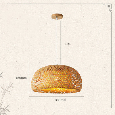 Bamboo Woven Simple Japanese Creative Pastoral Chandelier 