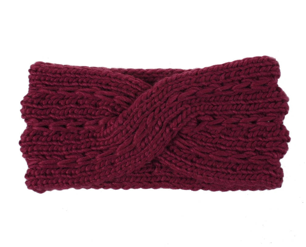 Acrylic Thick Wool Knitted Headband Diagonally Crossed Hair Accessories For Women 