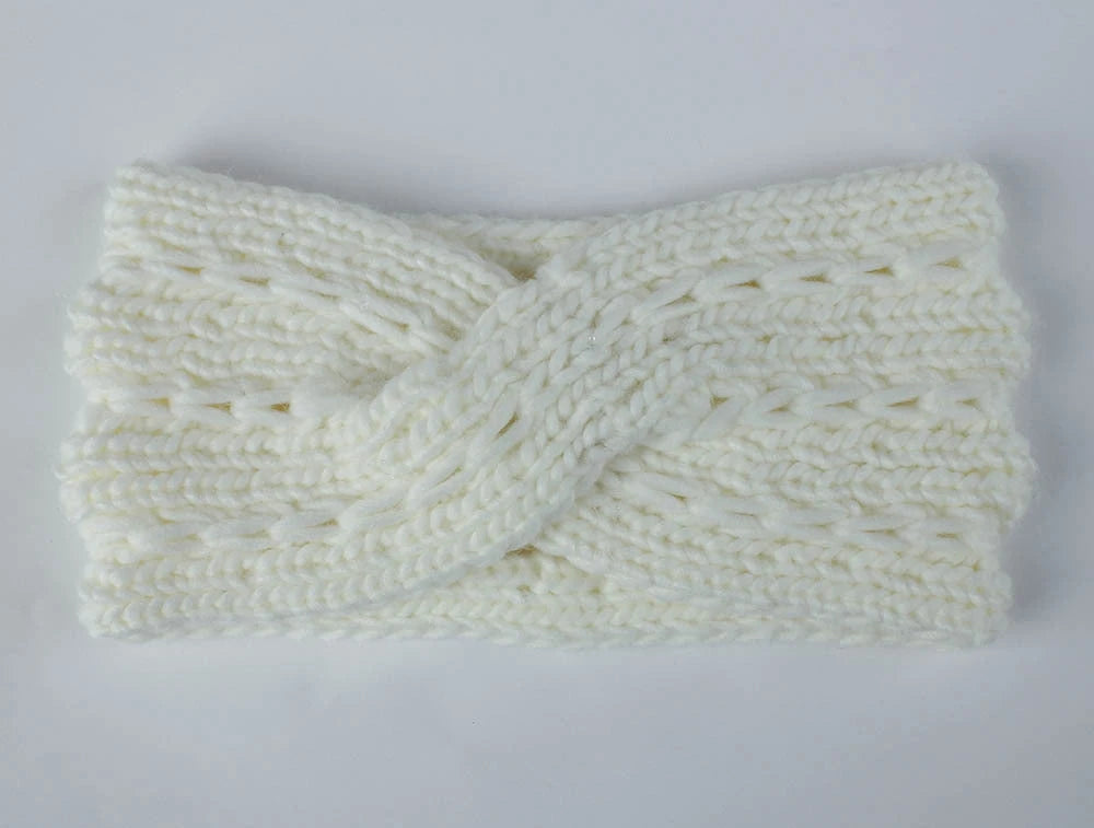 Acrylic Thick Wool Knitted Headband Diagonally Crossed Hair Accessories For Women 