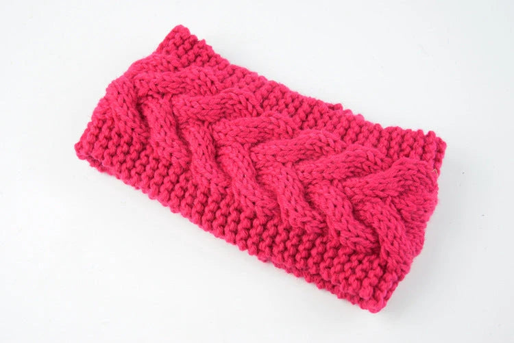 Acrylic Thick Wool Knitted Headband Diagonally Crossed Hair Accessories For Women 