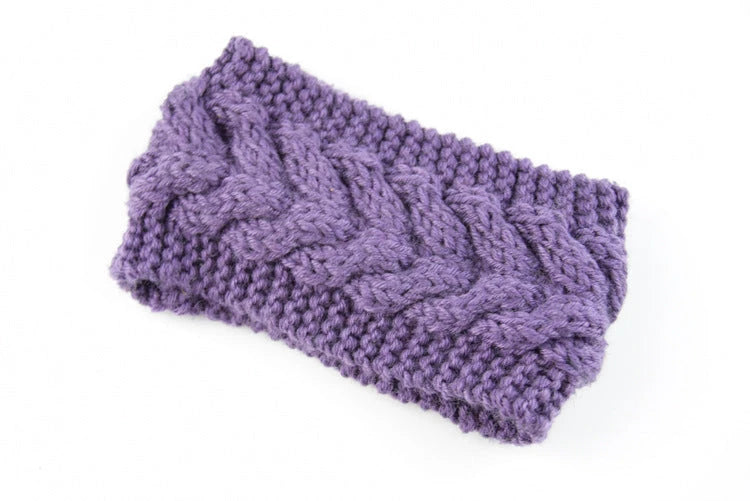 Acrylic Thick Wool Knitted Headband Diagonally Crossed Hair Accessories For Women 