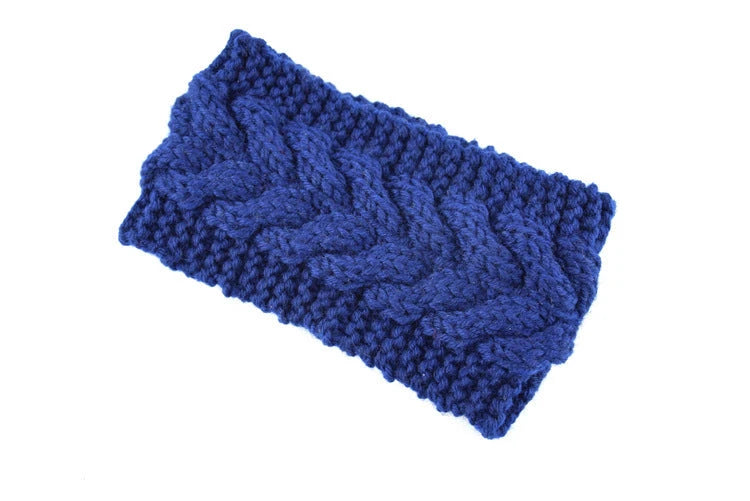 Acrylic Thick Wool Knitted Headband Diagonally Crossed Hair Accessories For Women 