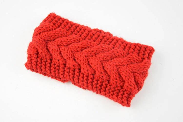 Acrylic Thick Wool Knitted Headband Diagonally Crossed Hair Accessories For Women 