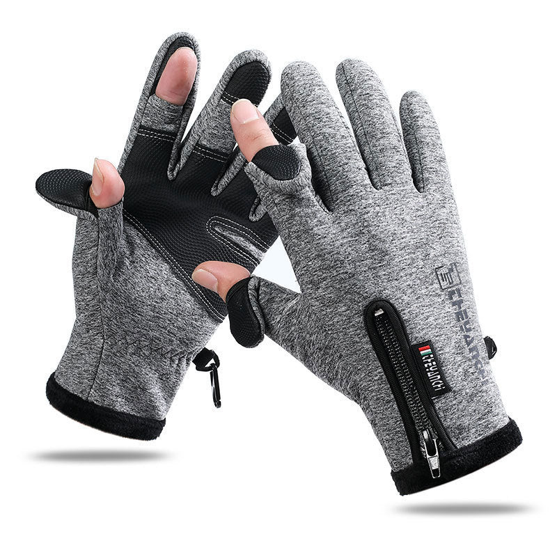 Opened-Finger Gloves Touchscreen Unisex Waterproof Windproof Warm Winter Gloves For Cycling Fishing Skiing