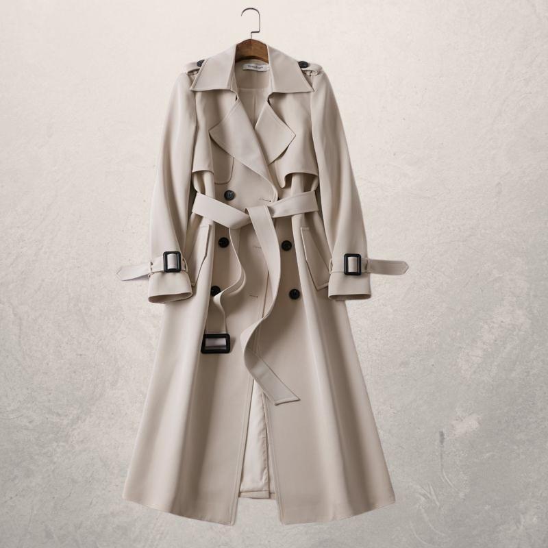 Women's Mid-length Trench Coat Autumn Long Windbreaker 