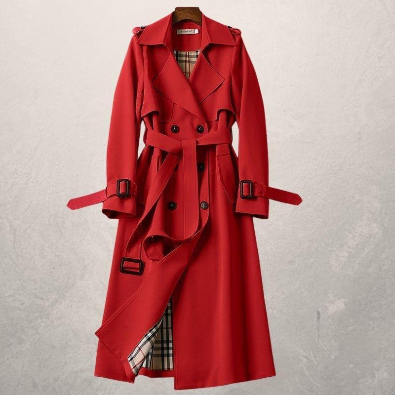 Women's Mid-length Trench Coat Autumn Long Windbreaker 