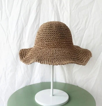 Summer Outing Sunscreen Hat for Women with Foldable Straw Hats Holiday Cool Hat Beach Hat 