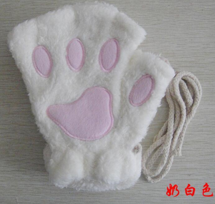 Winter Lovely Half Cover Paw Bear Cat Claw Gloves Short Finger 