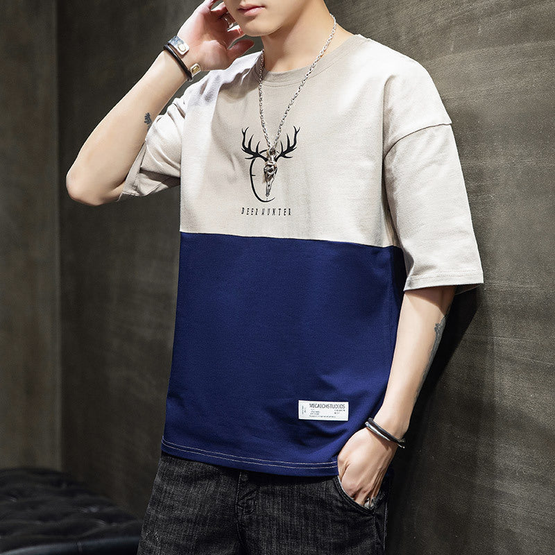 Loose casual half sleeve T-shirt men