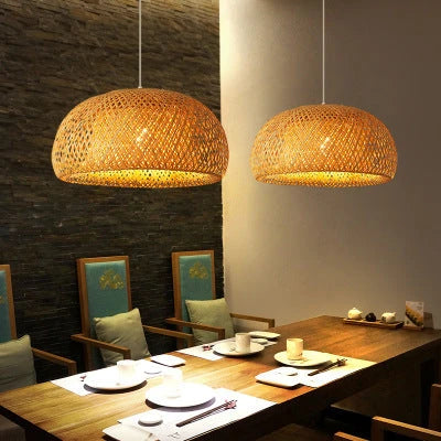 Bamboo Woven Simple Japanese Creative Pastoral Chandelier 