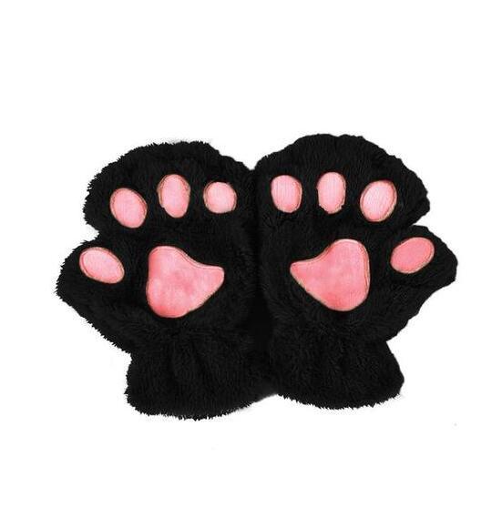 Winter Lovely Half Cover Paw Bear Cat Claw Gloves Short Finger 