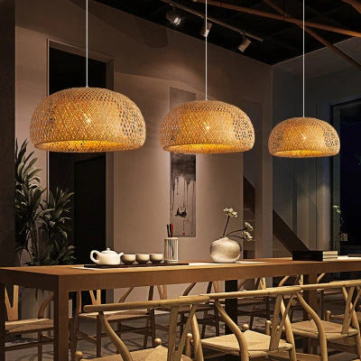 Bamboo Woven Simple Japanese Creative Pastoral Chandelier 