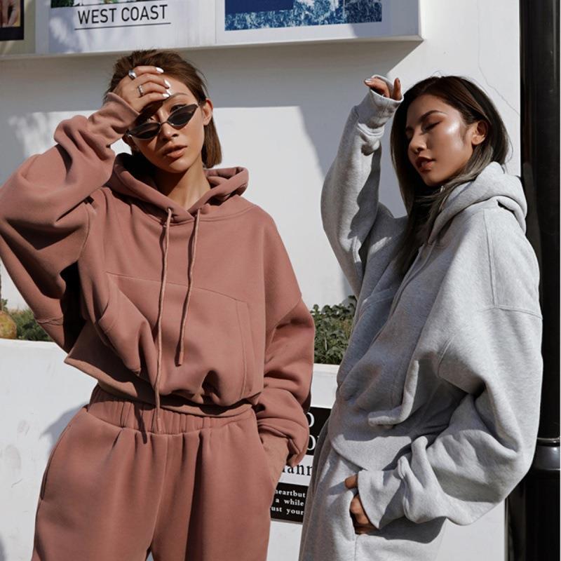 New Style Autumn And Winter Women's New Casual Hoodie Coat Sports Suit 