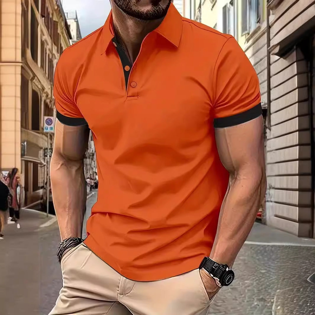 Men's Short Sleeve Business Shirt Summer Casual Polo Shirts