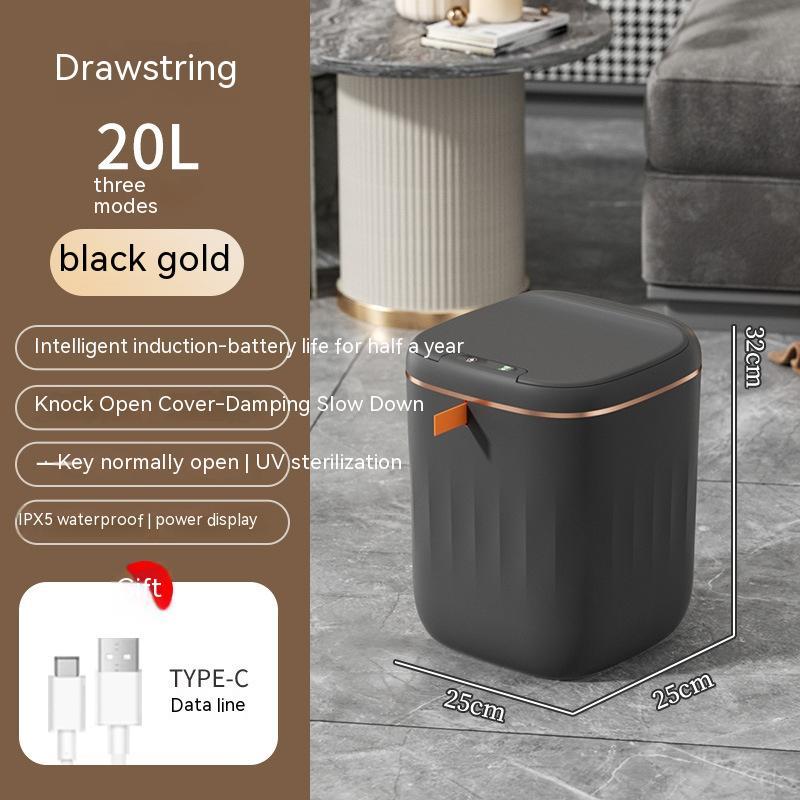 Smart Trash Can With Lid For Bedroom And Living Room Kitchen Storage Box Trash Can Induction Small Car Box Automatic Smart Dustbin Smart Trash Bin 