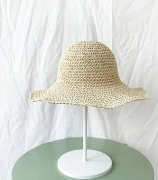 Summer Outing Sunscreen Hat for Women with Foldable Straw Hats Holiday Cool Hat Beach Hat 