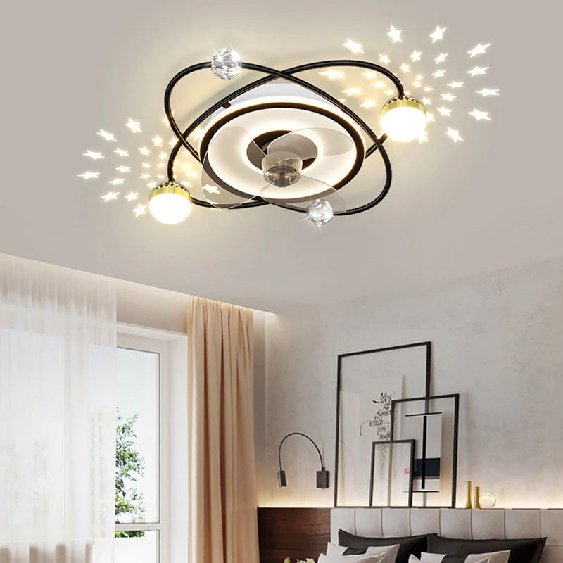 Nordic bedroom decor led lights for room Ceiling fan light lamp restaurant dining room Ceiling fans with lights remote control 