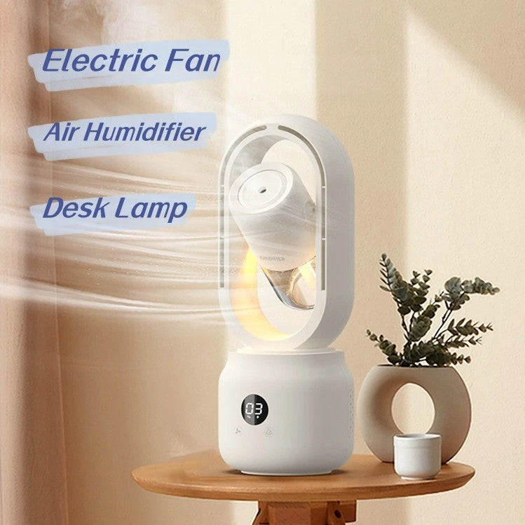 Summer Water Cooled Spray Mist Electric Fan USB Rechargeable Portable Wireless Air Humidifier Bladeless Ventilator Table Fan 