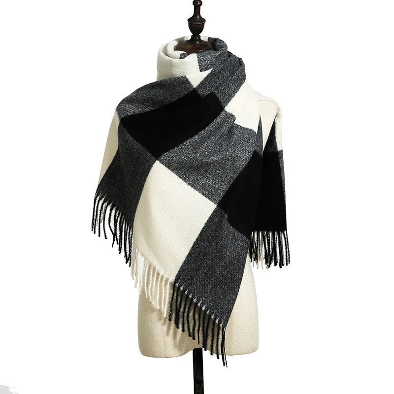 New Cashmere Tassel Thickened Cold And Warm Scarf 