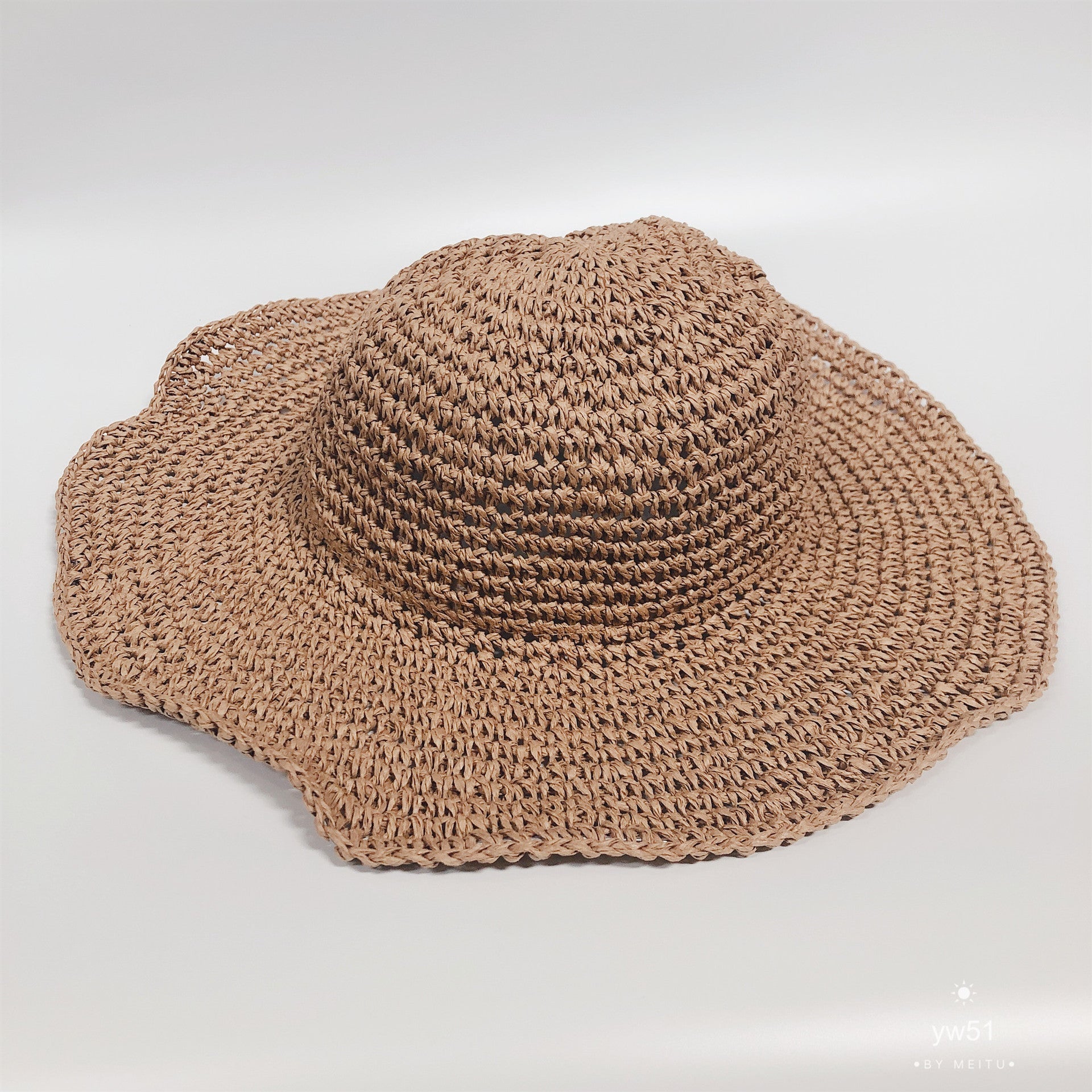 Summer Outing Sunscreen Hat for Women with Foldable Straw Hats Holiday Cool Hat Beach Hat 