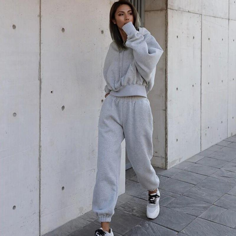 New Style Autumn And Winter Women's New Casual Hoodie Coat Sports Suit 