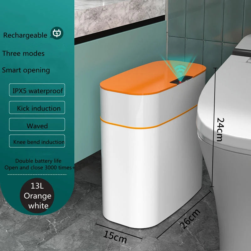 Smart Trash Can With Lid For Bedroom And Living Room Kitchen Storage Box Trash Can Induction Small Car Box Automatic Smart Dustbin Smart Trash Bin 