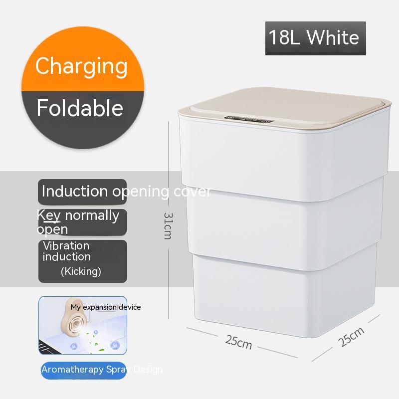 Smart Trash Can With Lid For Bedroom And Living Room Kitchen Storage Box Trash Can Induction Small Car Box Automatic Smart Dustbin Smart Trash Bin 