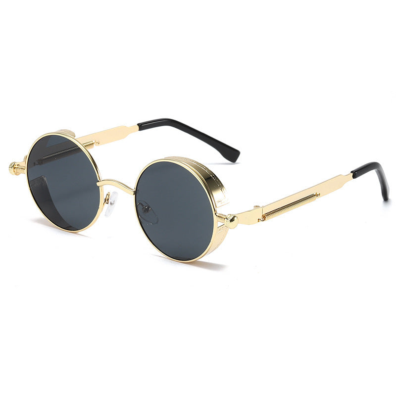 UV protection round frame metal sunglasses