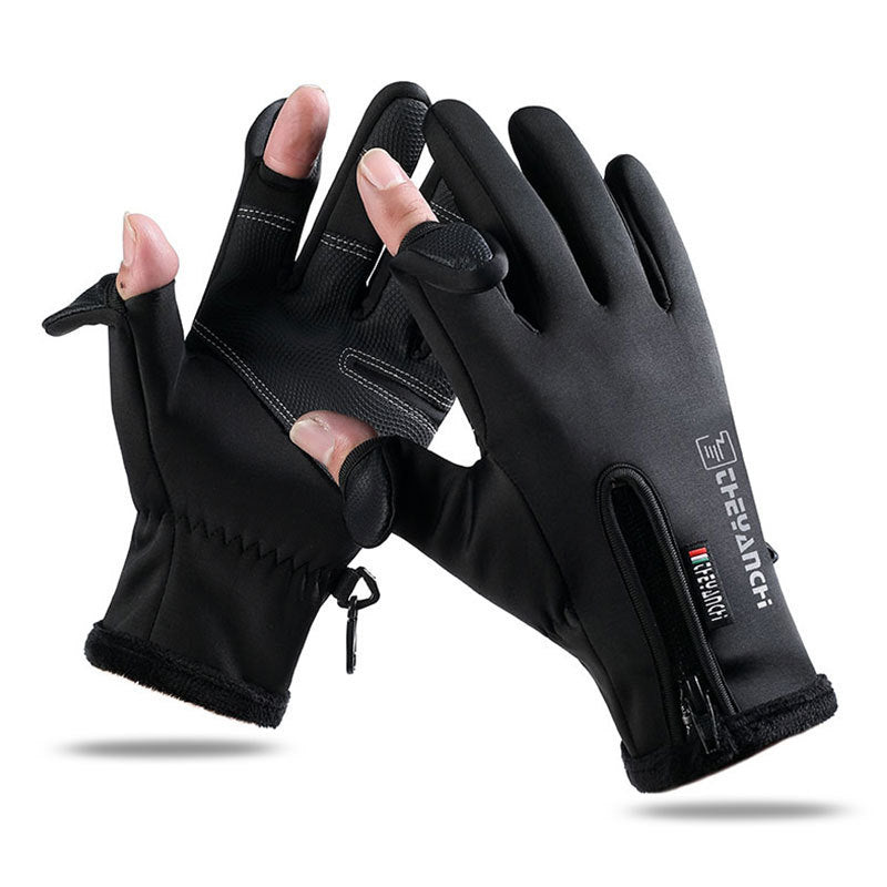 Opened-Finger Gloves Touchscreen Unisex Waterproof Windproof Warm Winter Gloves For Cycling Fishing Skiing