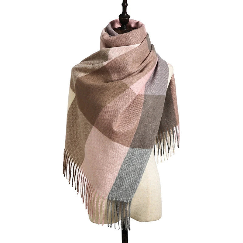 New Cashmere Tassel Thickened Cold And Warm Scarf 