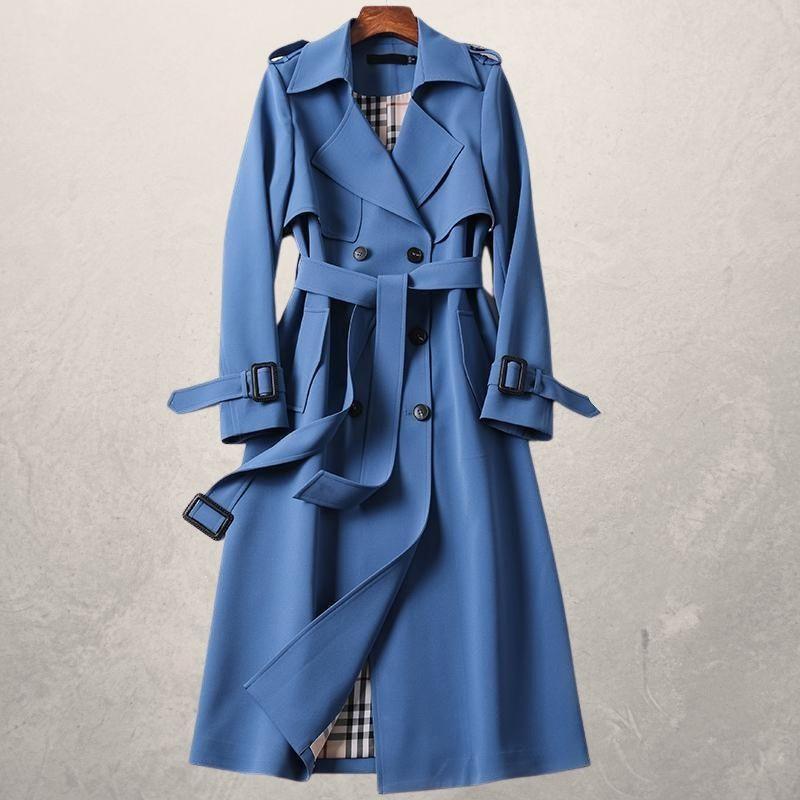 Women's Mid-length Trench Coat Autumn Long Windbreaker 