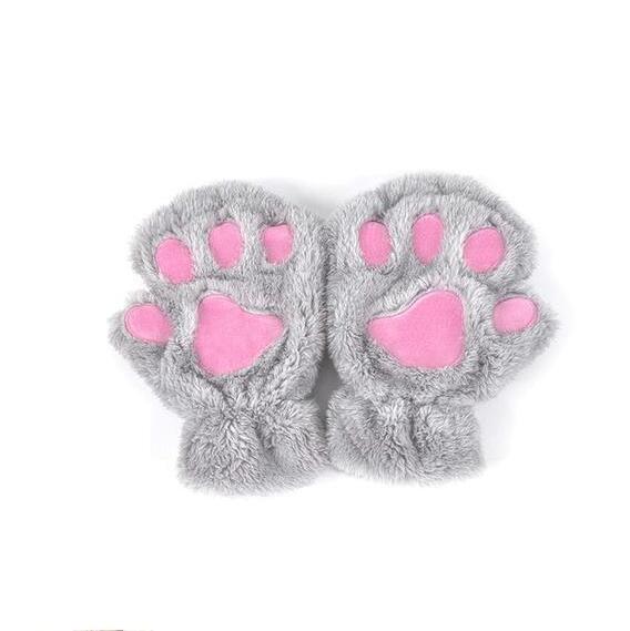 Winter Lovely Half Cover Paw Bear Cat Claw Gloves Short Finger 