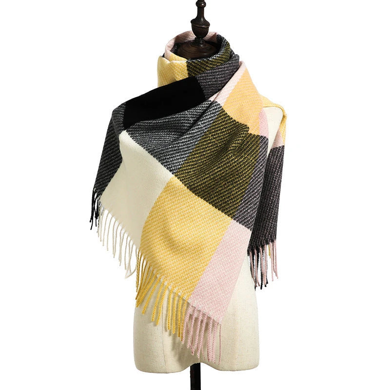 New Cashmere Tassel Thickened Cold And Warm Scarf 