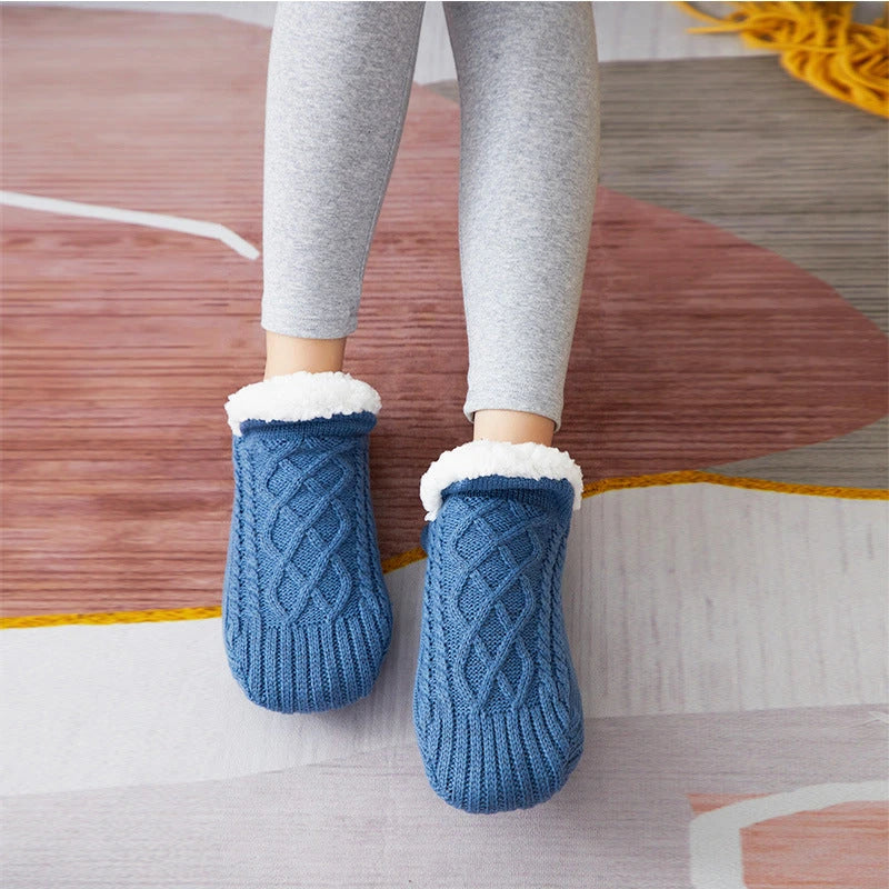 Winter Woolen Socks Women Thicken Warm Home Bedroom Socks Slippers Men Non-slip Foot Warmer Snow Socks Calcetines Mujer 