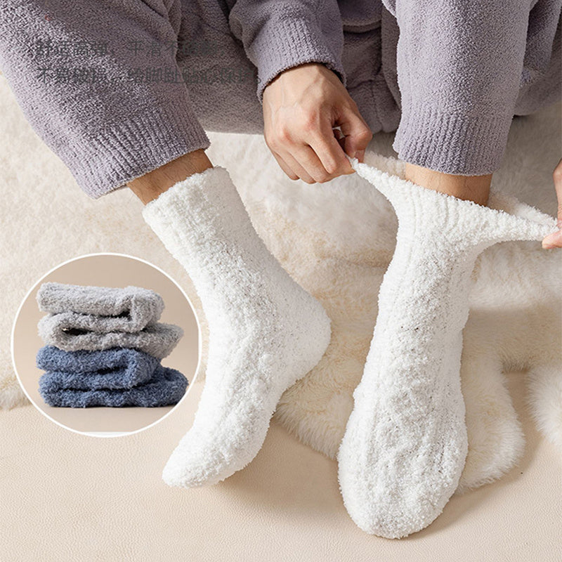 Winter Warm Fuzzy Coral Fleece Socks Women Men Velvet Thickened Home Sleepping Floor Socks 