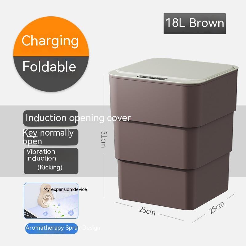 Smart Trash Can With Lid For Bedroom And Living Room Kitchen Storage Box Trash Can Induction Small Car Box Automatic Smart Dustbin Smart Trash Bin 