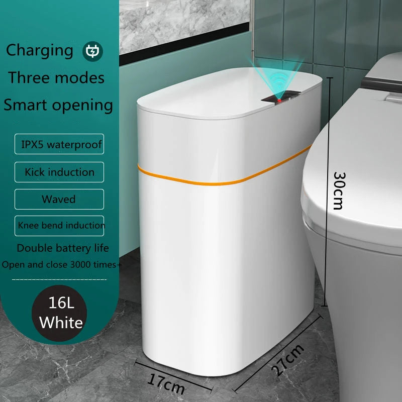 Smart Trash Can With Lid For Bedroom And Living Room Kitchen Storage Box Trash Can Induction Small Car Box Automatic Smart Dustbin Smart Trash Bin 