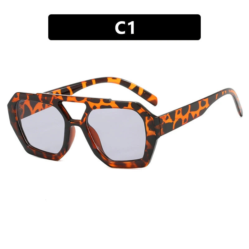 Ins Big Frame Leopard Sunglasses Summer Sunshade Beach Vacation Glasses 