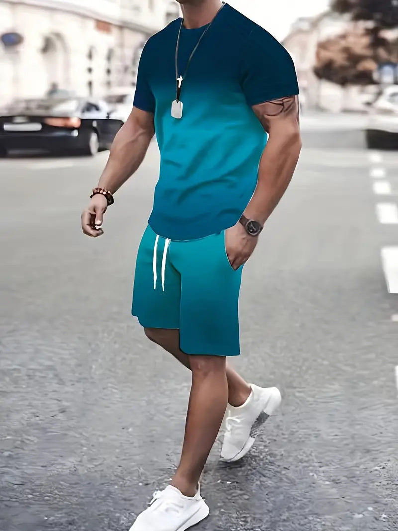 Short Sleeve Shorts Two-Piece Sports And Leisure