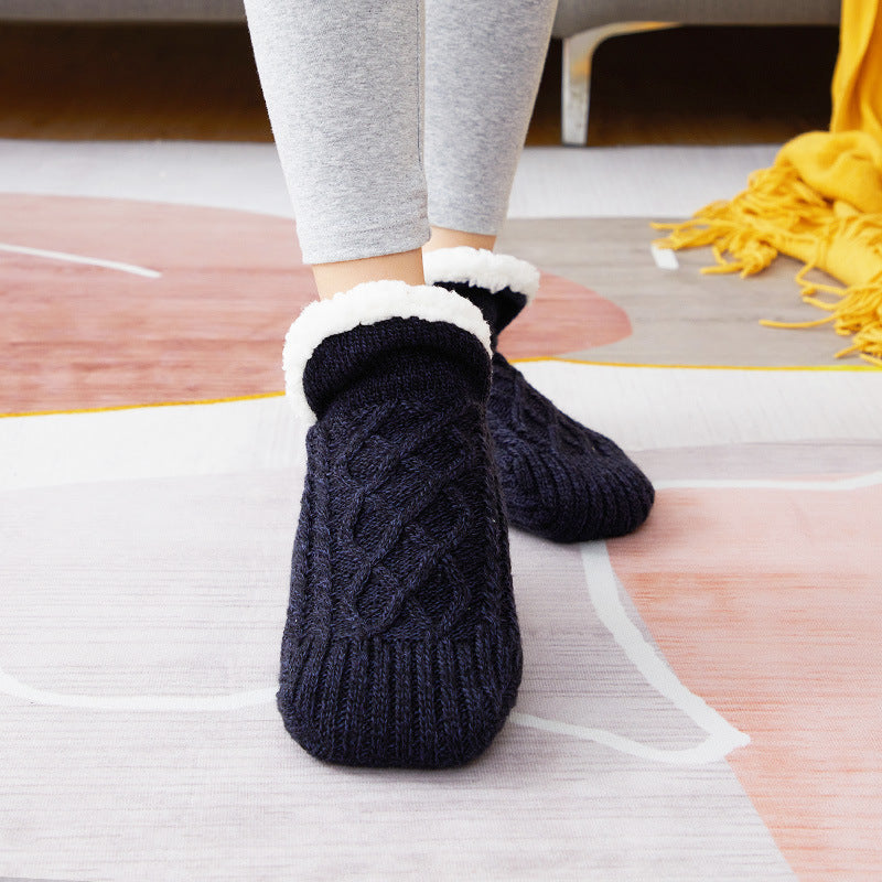 Winter Woolen Socks Women Thicken Warm Home Bedroom Socks Slippers Men Non-slip Foot Warmer Snow Socks Calcetines Mujer 