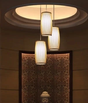 Southeast Asia bamboo plait hall staircase decoration lamp 