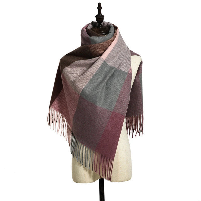 New Cashmere Tassel Thickened Cold And Warm Scarf 