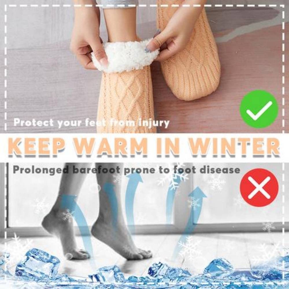 Winter Woolen Socks Women Thicken Warm Home Bedroom Socks Slippers Men Non-slip Foot Warmer Snow Socks Calcetines Mujer 