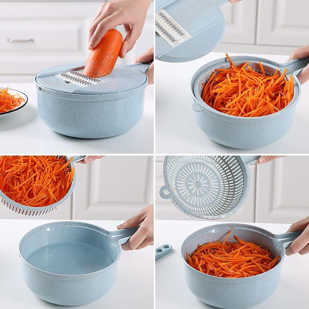 8 In 1 Mandoline Slicer Vegetable Slicer Potato Peeler Carrot Onion Grater With Strainer Vegetable Cutter Kitchen Accessories 