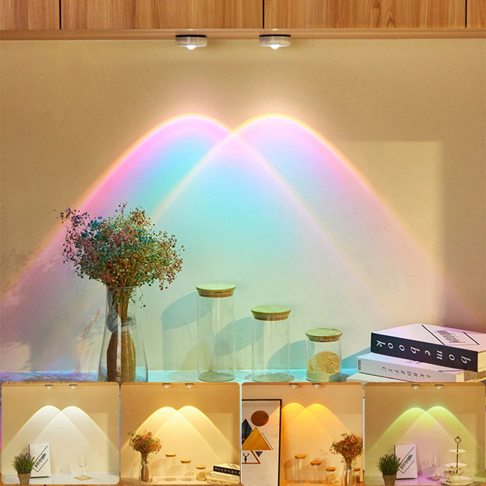 Led Lights Wireless Closet Kitchen Lights Under Furniture Battery Powered Sunset Nightlight Wall Lamp Bedroom Decoration Cabinet 